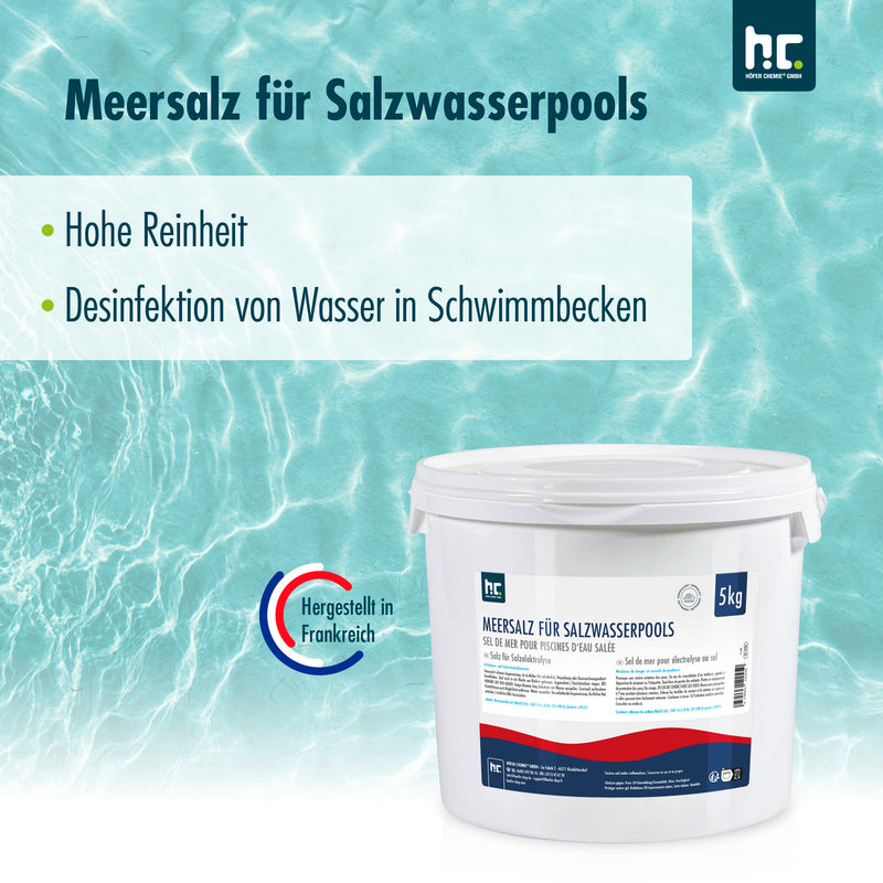 5 kg Meersalz für Salzwasserpools / Salzelektrolyse - Höfer Chemie GmbH