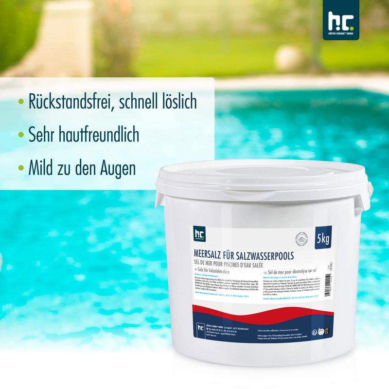 5 kg Meersalz für Salzwasserpools / Salzelektrolyse - Höfer Chemie GmbH