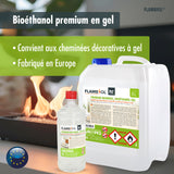 Bioéthanol premium en gel FLAMBIOL® en bidon de 5 L