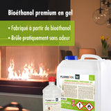 Bioéthanol premium en gel FLAMBIOL® en bidon de 5 L