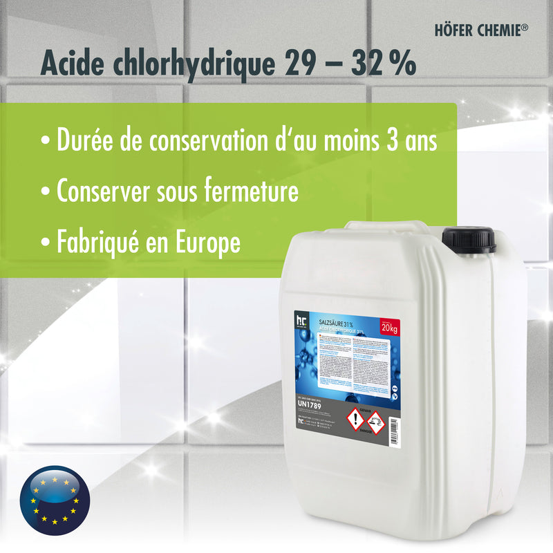 Acide chlorhydrique 29-32% Höfer Chemie® en bidon de 20 KG