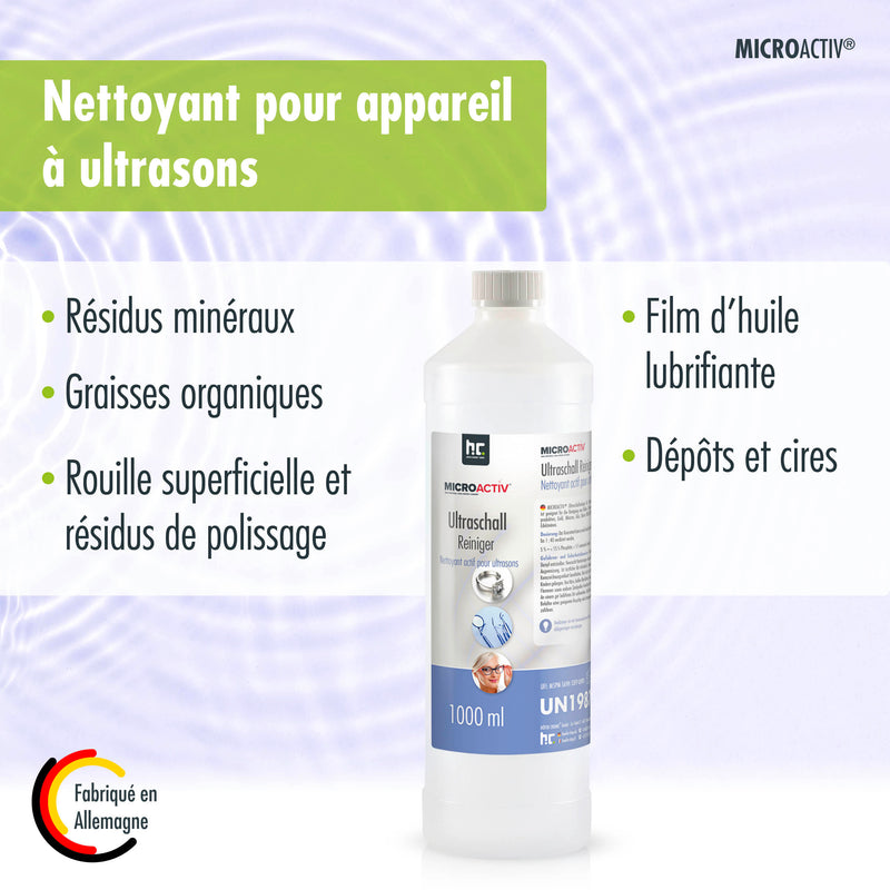 Produit detergent ultrason Microactiv® en bouteille de 1 L