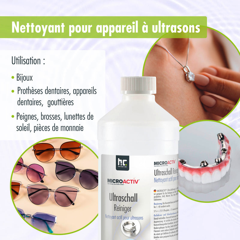 Produit detergent ultrason Microactiv® en bouteille de 1 L