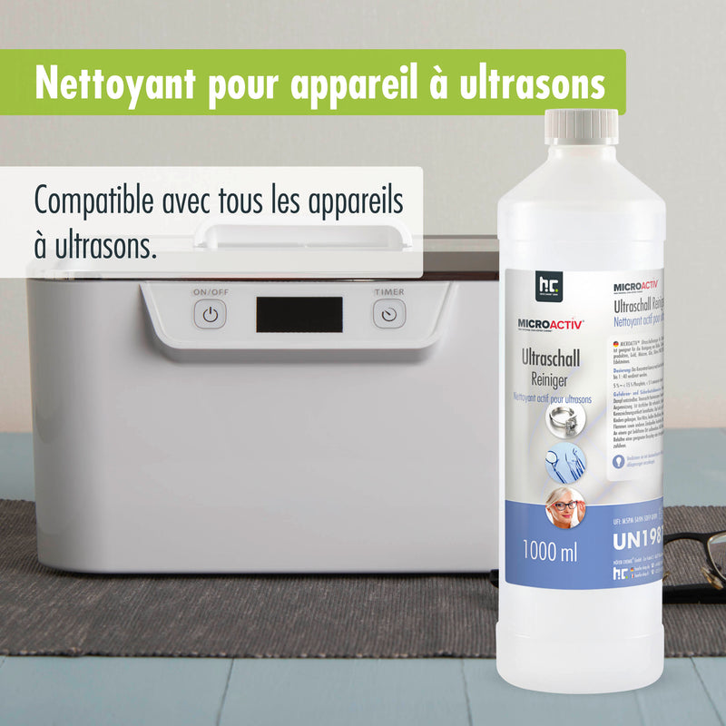 Produit detergent ultrason Microactiv® en bouteille de 1 L