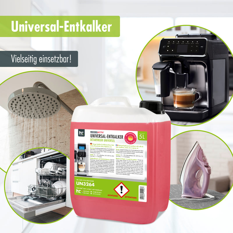 5 L Microactiv® Universal Entkalker mit Farbindikator für Kaffeevollautomaten im Kanister
