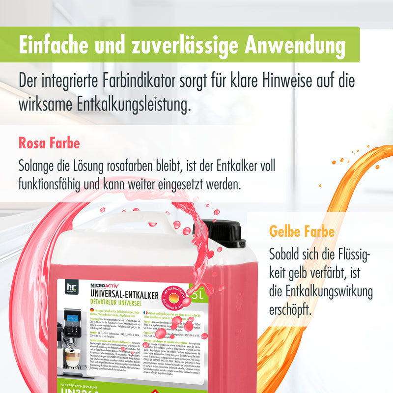 5 L Microactiv® Universal Entkalker mit Farbindikator für Kaffeevollautomaten im Kanister