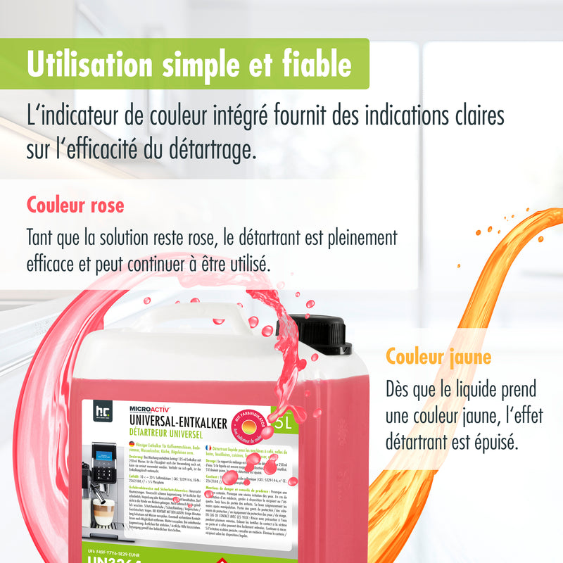5 L Microactiv® Universal Entkalker mit Farbindikator für Kaffeevollautomaten im Kanister