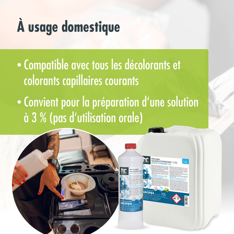 Péroxyde d'hydrogène 11,9 % Höfer Chemie®  en bidon de 10 L