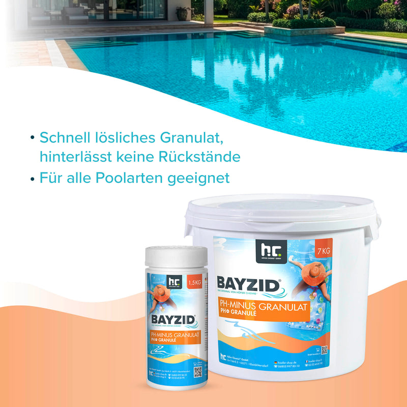 1,5 kg BAYZID® pH Minus Granulat für den Pool - Höfer Chemie GmbH