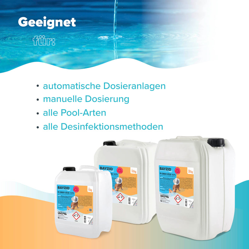 wie lange kann man trinkwasser im kanister aufbewahren 20 kg BAYZID® pH Minus flüssig 14,9% in Kanister– Höfer Chemie GmbH