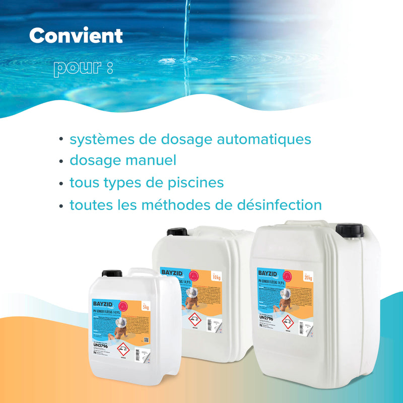 pH moins liquide 14,9% Bayzid® en bidon de 5 KG
