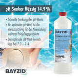 1 kg BAYZID® pH Minus flüssig 14,9% für Pools in Flaschen - Höfer Chemie GmbH