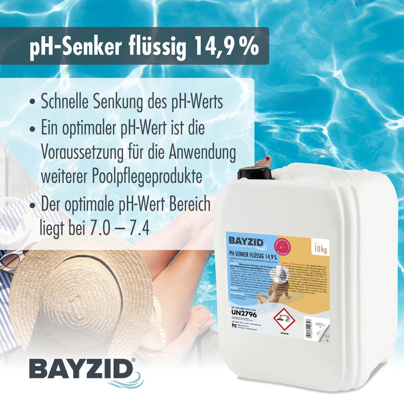 10 kg BAYZID® pH Minus flüssig 14,9% in Kanister - Höfer Chemie GmbH