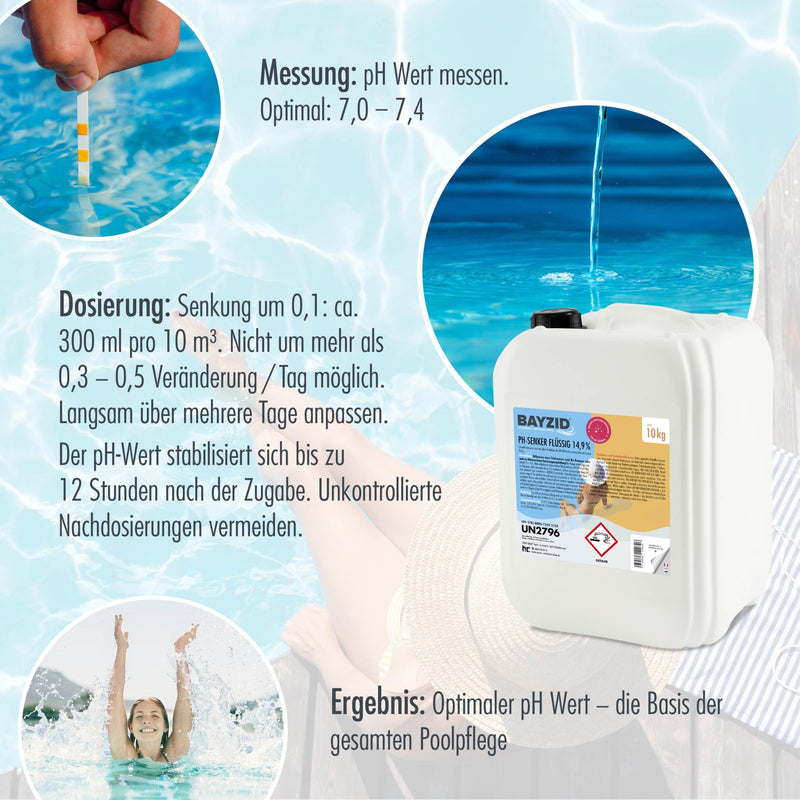 10 kg BAYZID® pH Minus flüssig 14,9% in Kanister - Höfer Chemie GmbH