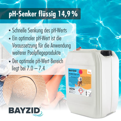 20 kg BAYZID® pH Minus flüssig 14,9% in Kanister