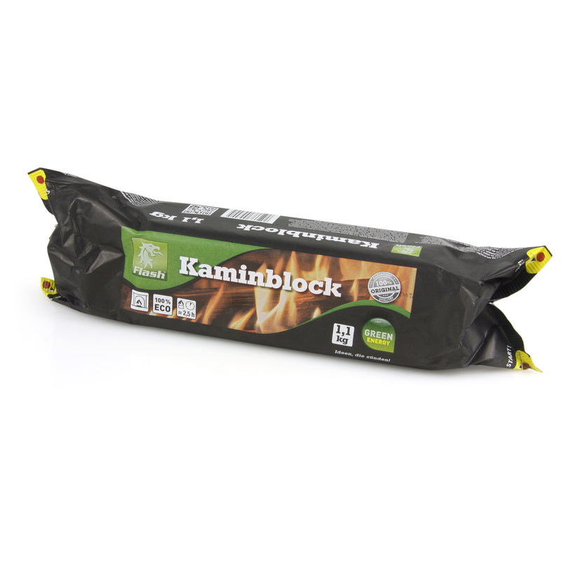 1,1 kg Kaminblock aus Sägespäne & Pflanzenwachs