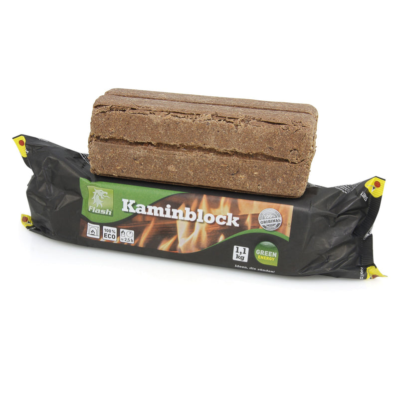 1,1 kg Kaminblock aus Sägespäne & Pflanzenwachs