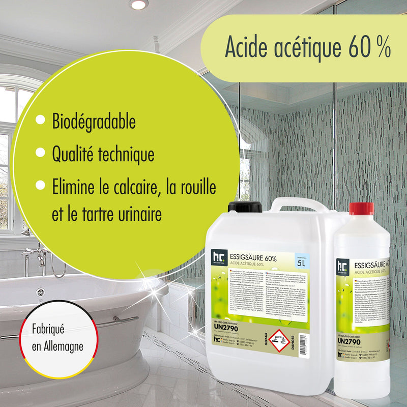 Acide Acétique 60% Höfer Chemie® en bidon de 5 L