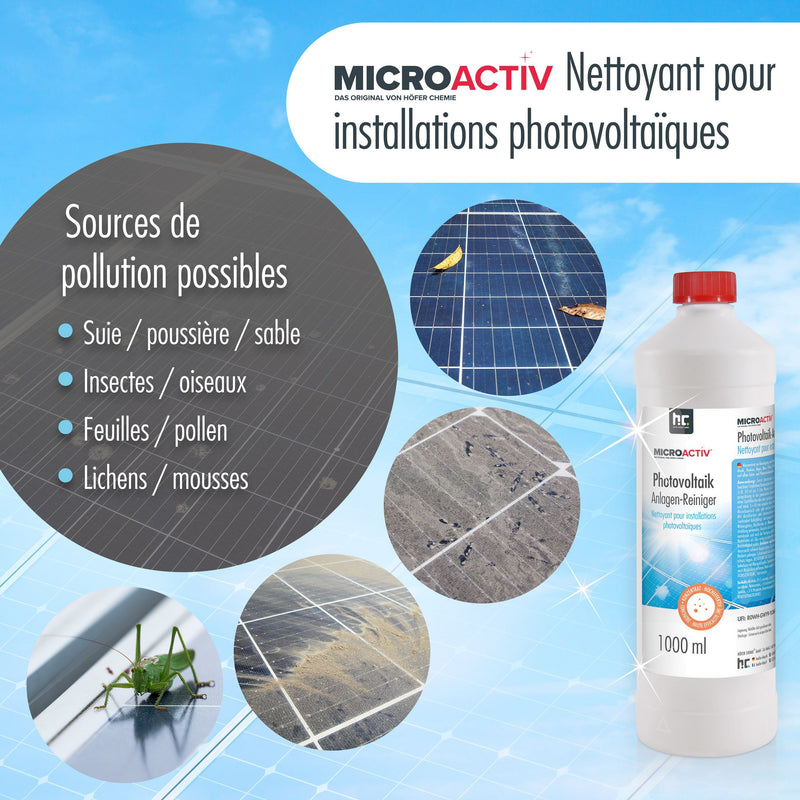 1 L MICROACTIV® reiniger voor fotovoltaïsche systemen in flessen