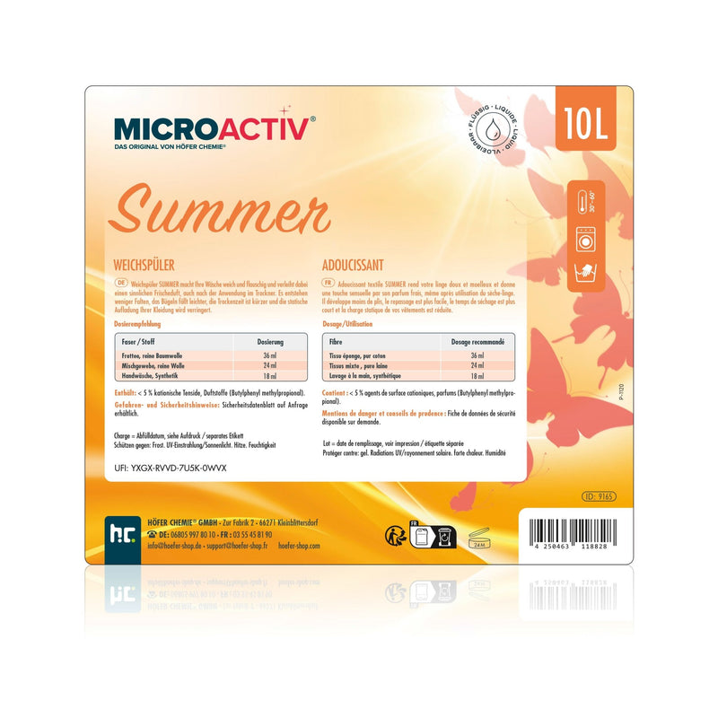 10 L Microactiv® Weichspüler Summer - Höfer Chemie GmbH