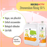 5 L Microactiv® Zitronensäure 50% flüssig Entkalker in Kanister