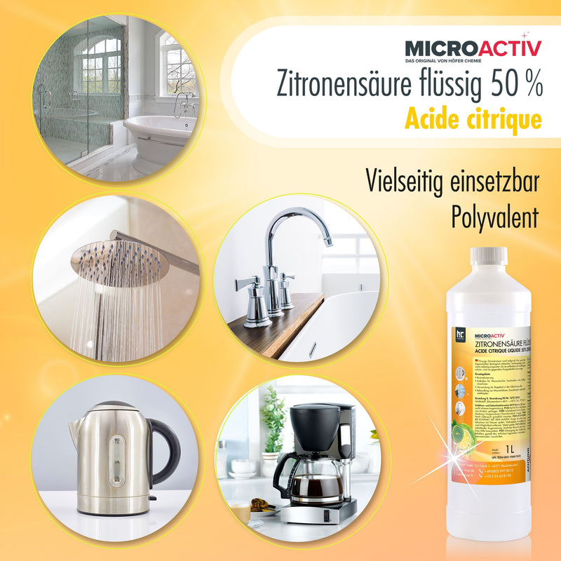 5 L Microactiv® Zitronensäure 50% flüssig Entkalker in Kanister