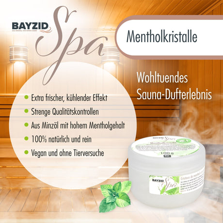 100 g BAYZID® SPA Mentholkristalle für die Sauna - Höfer Chemie GmbH