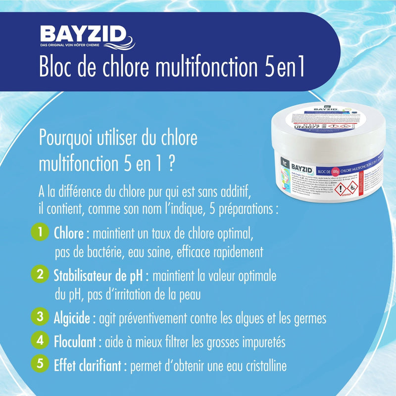 500 g BAYZID® Multiblock 5in1 für Pools - Höfer Chemie GmbH
