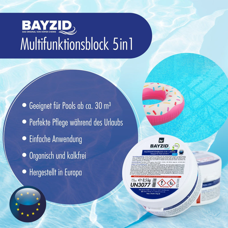 500 g BAYZID® Multiblock 5in1 für Pools - Höfer Chemie GmbH