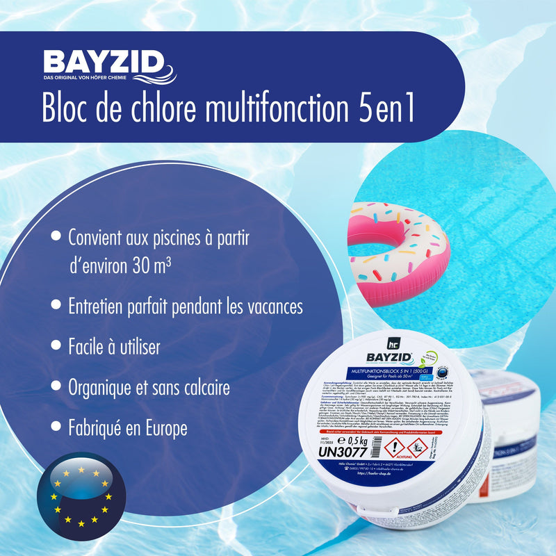 Chlore multifonction Bayzid®, bloc de 500g