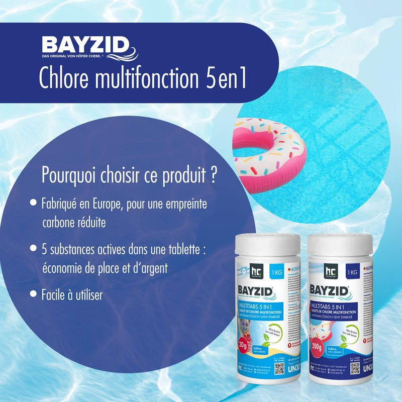 5 kg BAYZID® Multitabs 200g 5in1 für Pools in Eimer