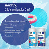 5 Kg Pastilles de chlore multifonction 5en1 Bayzid® de 20g en seau