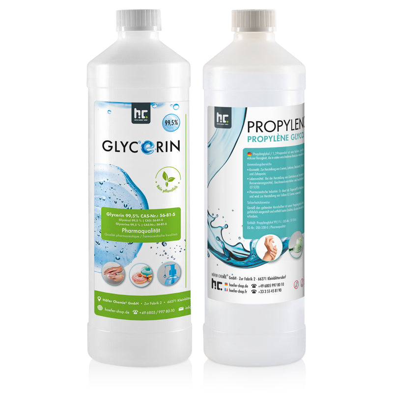 Set 1 L propyleenglycol en 1 L glycerine van farmaceutische kwaliteit