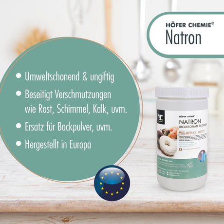 25 kg Natron Backsoda Natriumhydrogencarbonat in Lebensmittelqualität - der perfekte Haushaltshelfer - Höfer Chemie GmbH