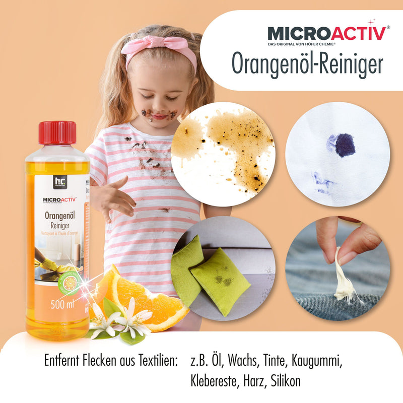 500 ml Microactiv® Orangenöl Reiniger Konzentrat in Flasche