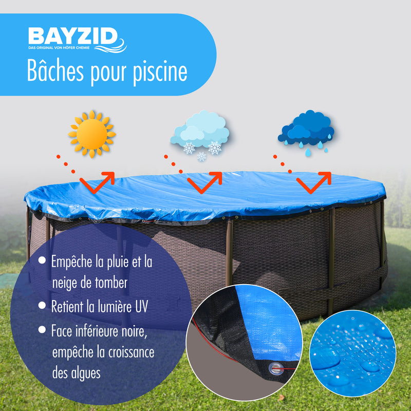 Bâche pour piscine 7 x 3,80 m ovale