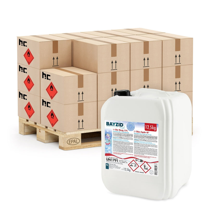 12,5 kg BAYZID® Chlor 13% flüssig für Pools in Kanister - Höfer Chemie GmbH