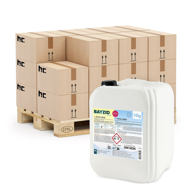 14 kg BAYZID® pH Plus flüssig für Pools in Kanistern - Höfer Chemie GmbH