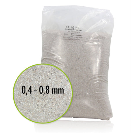 25 kg Premium Quarzsand Filtersand 0,4 - 0,8 mm - Höfer Chemie GmbH