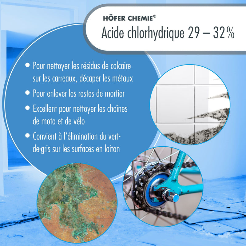 Acide chlorhydrique 29-32% Höfer Chemie® en bidon de 20 KG