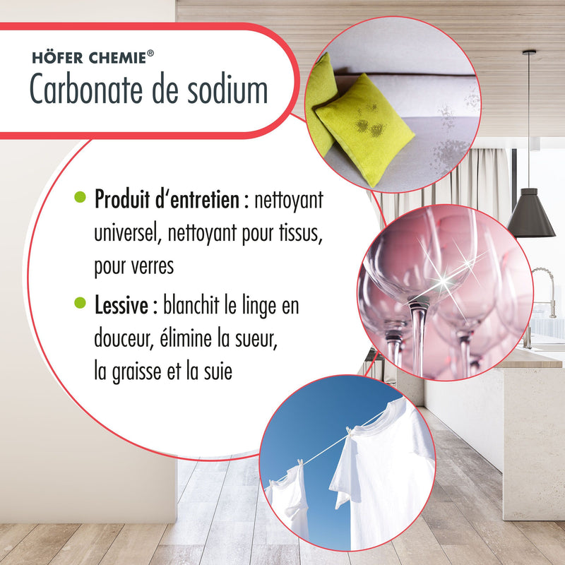 25 kg de carbonate de sodium (soude), qualité technique légère