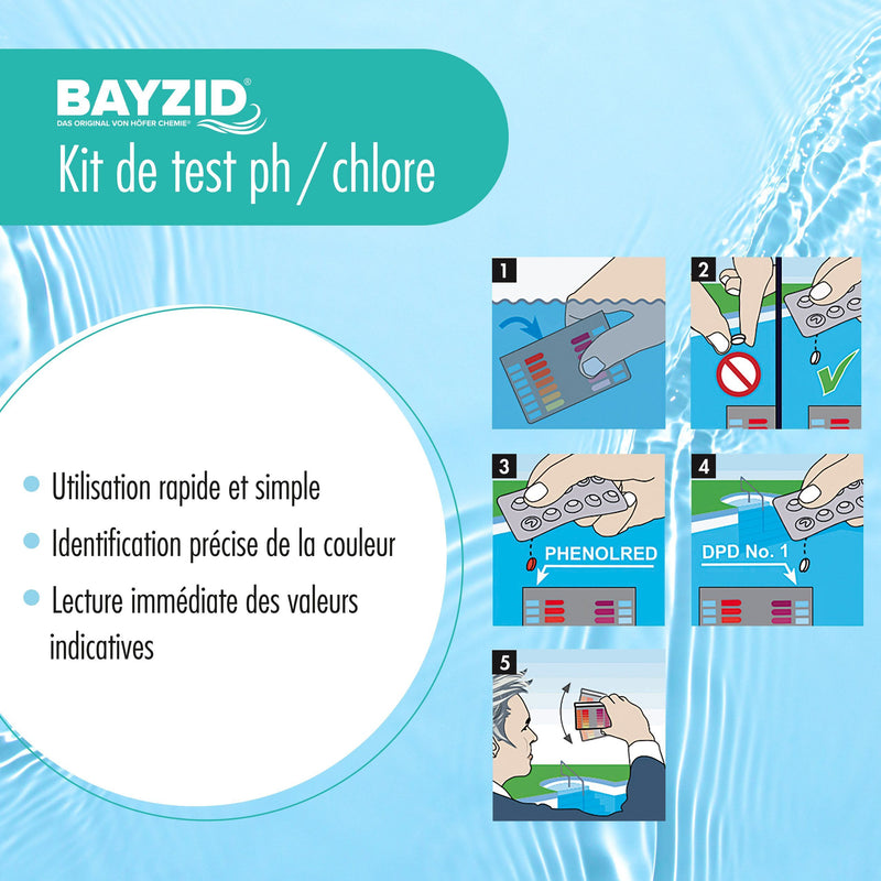 Test-Kit zur optimalen Messung des Chlorgehalts und pH-Werts