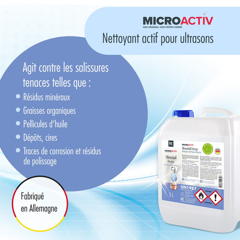 Produit detergent ultrason Microactiv® en bidon de 5 L