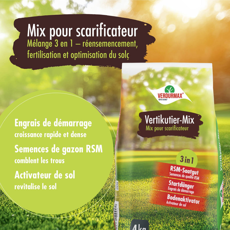 4 kg VERDURMAX® Scarificateur-Mix 3 en 1