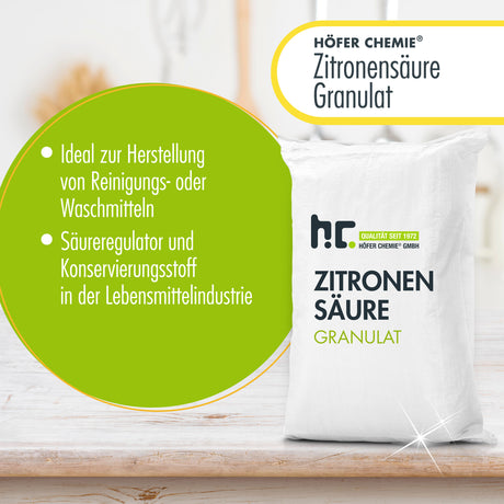 Acide citrique en sac de 25 KG