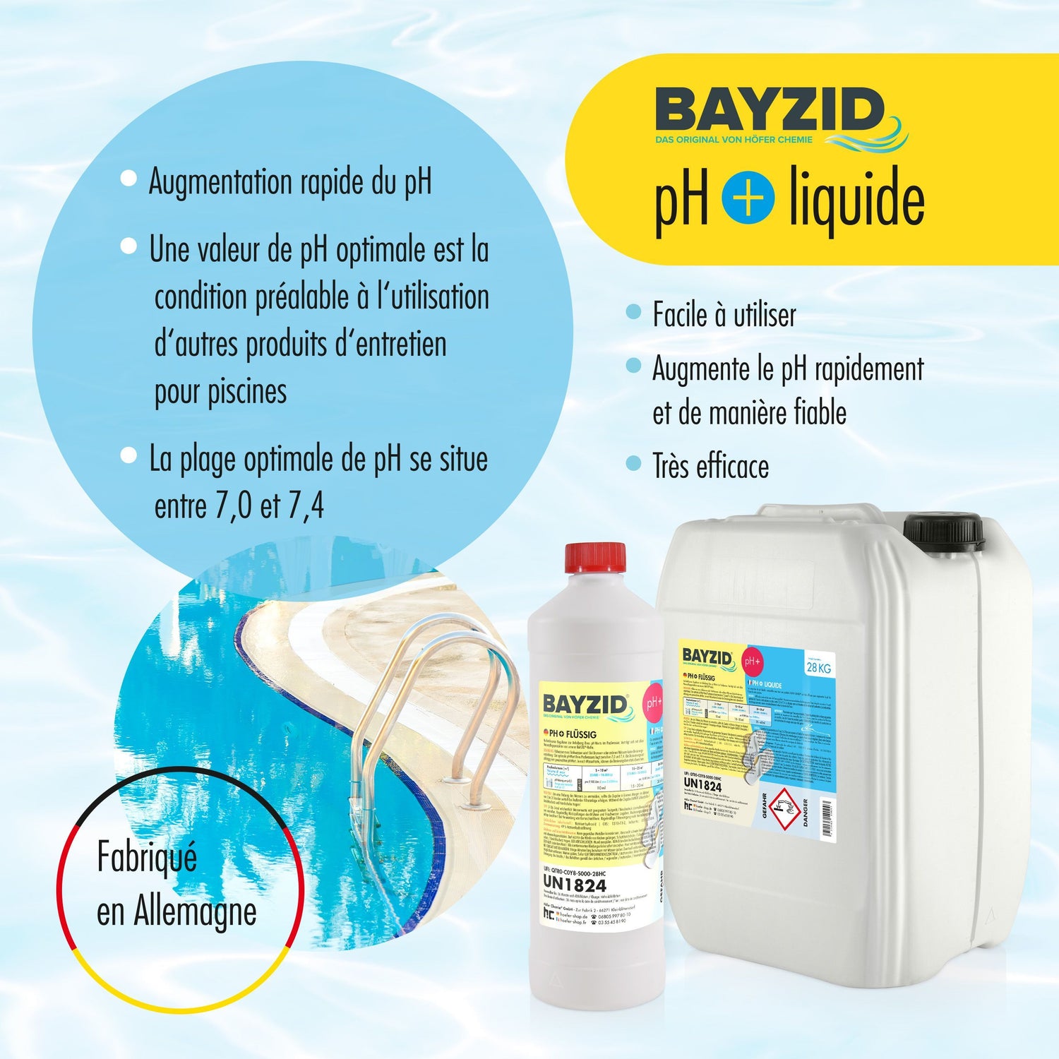 pH plus liquide BAYZID en bidon de 7 KG Hfer Chemie GmbH pH plus liquide BAYZID en bidon de 7 KG Hfer Chemie GmbH