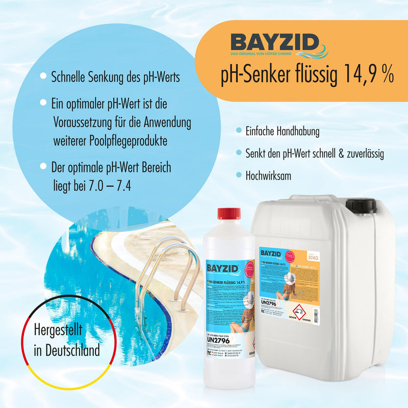 pH moins liquide 14,9% Bayzid® en bouteille de 1 KG